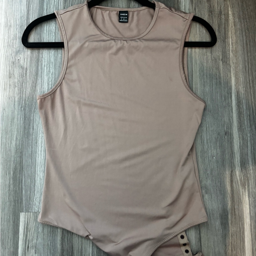 SHEIN Taupe Sleeveless Bodysuit
